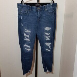 Torrid Womens Size 20R Bombshell Skinny Premium Stretch Distressed Jeans Retro